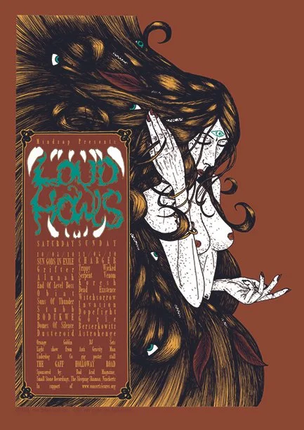 Loud Howls Festival | Four colour screen print on 300 GSM brown stock | 420 x 594 mm | 2010
