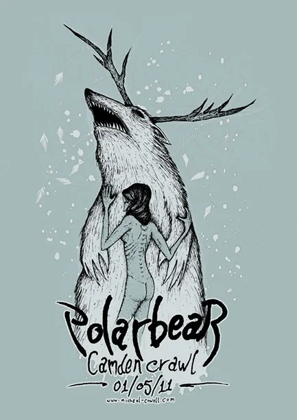 Polar Bear | Two colour screen print on 300 GSM light grey stock | 420 x 594 mm | 2011
