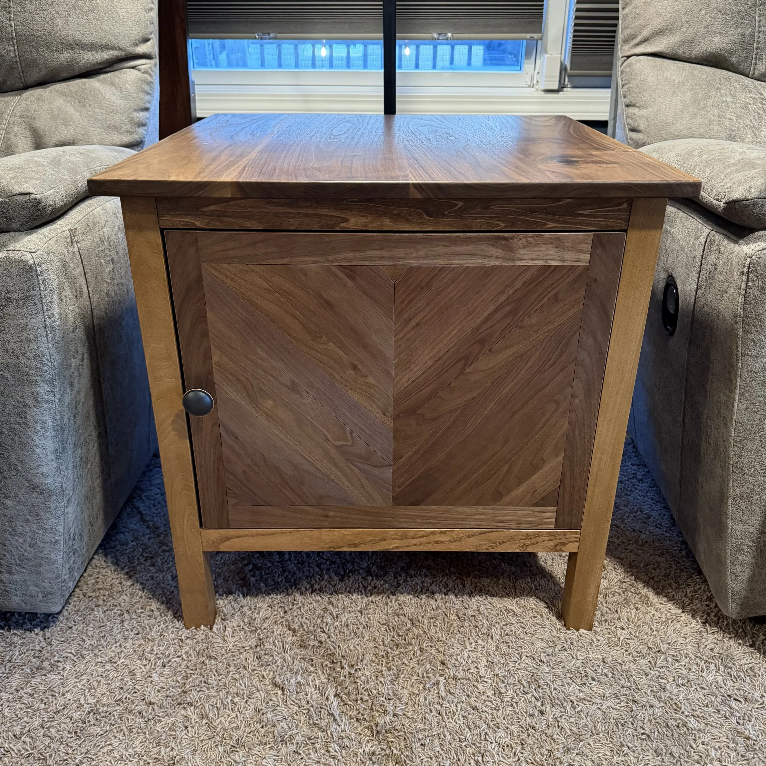 Custom Chevron Cabinet - Walnut