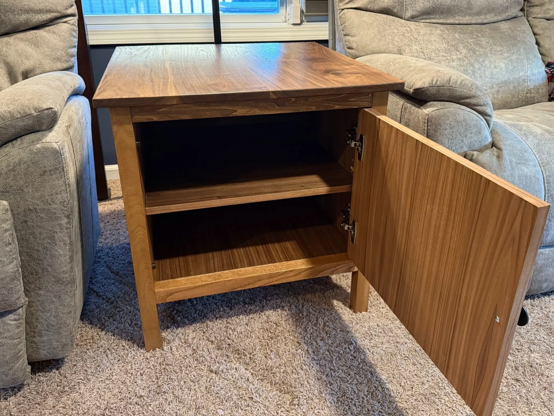 Custom Chevron Cabinet - Walnut
