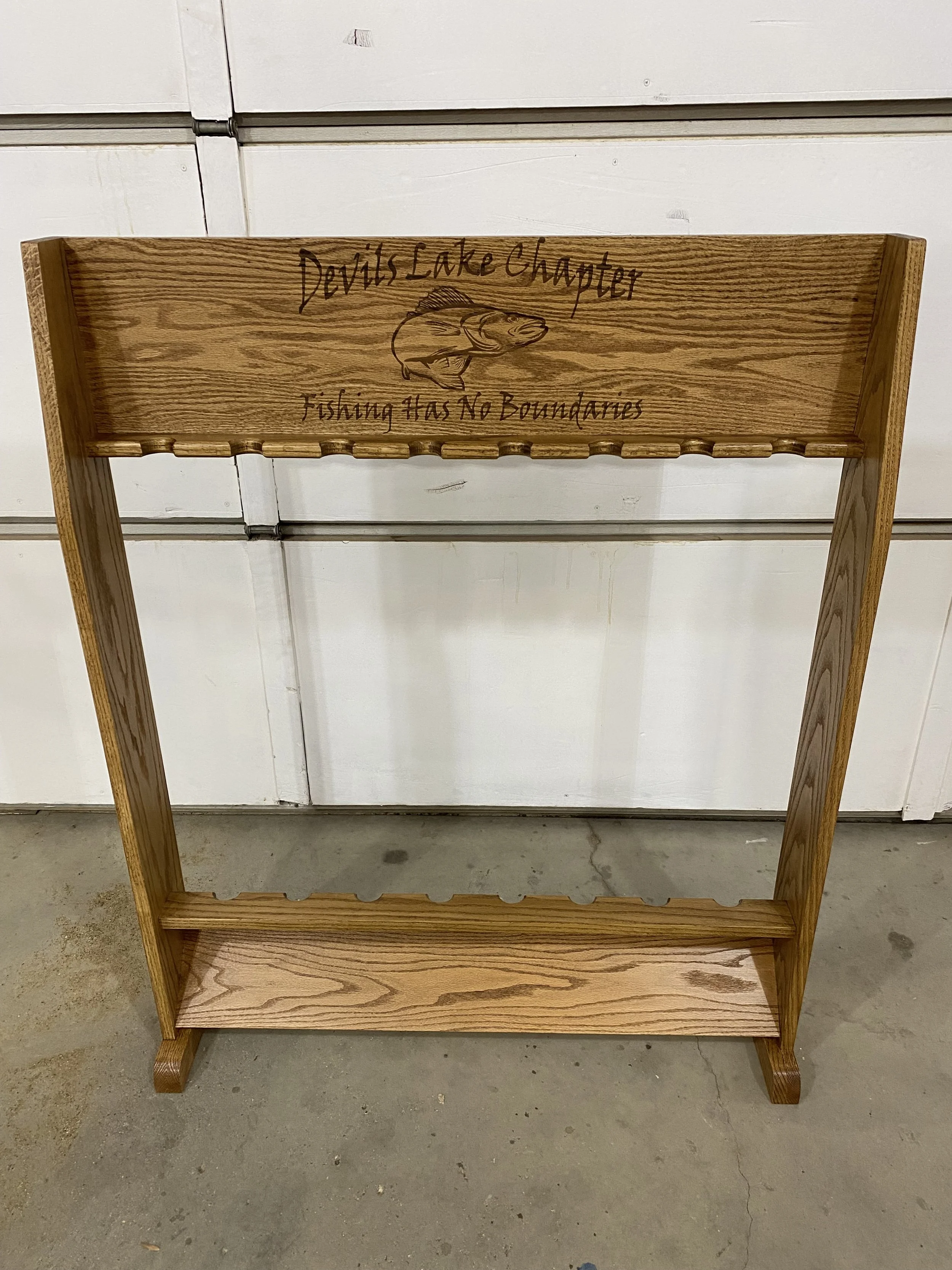 Custom Laser Engraving Completed for a Fishing Pole Holder