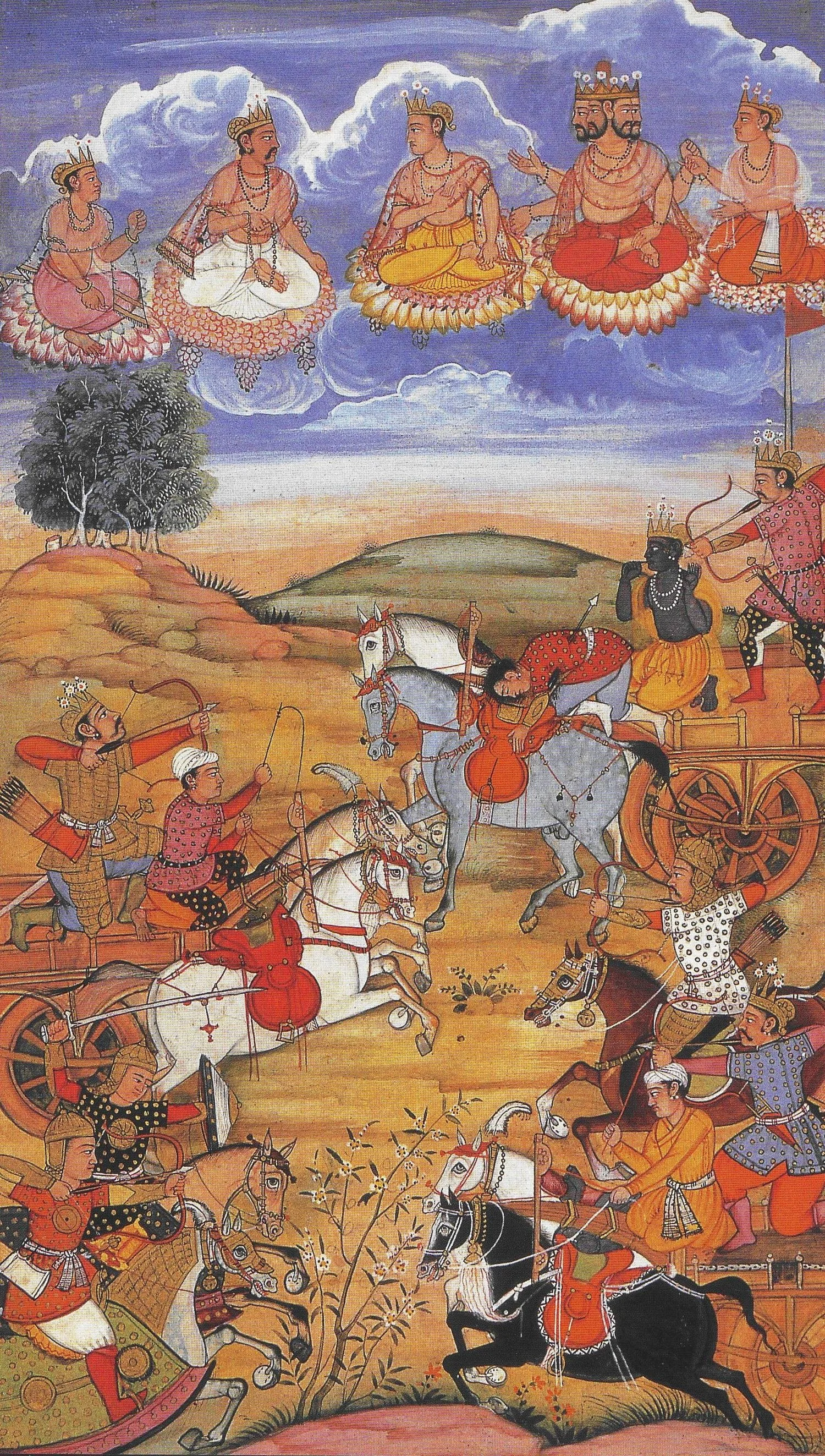 Arjuna_BattlesWith_the_Kauravas_At_Kuruksheta_Bhagavad_Gita