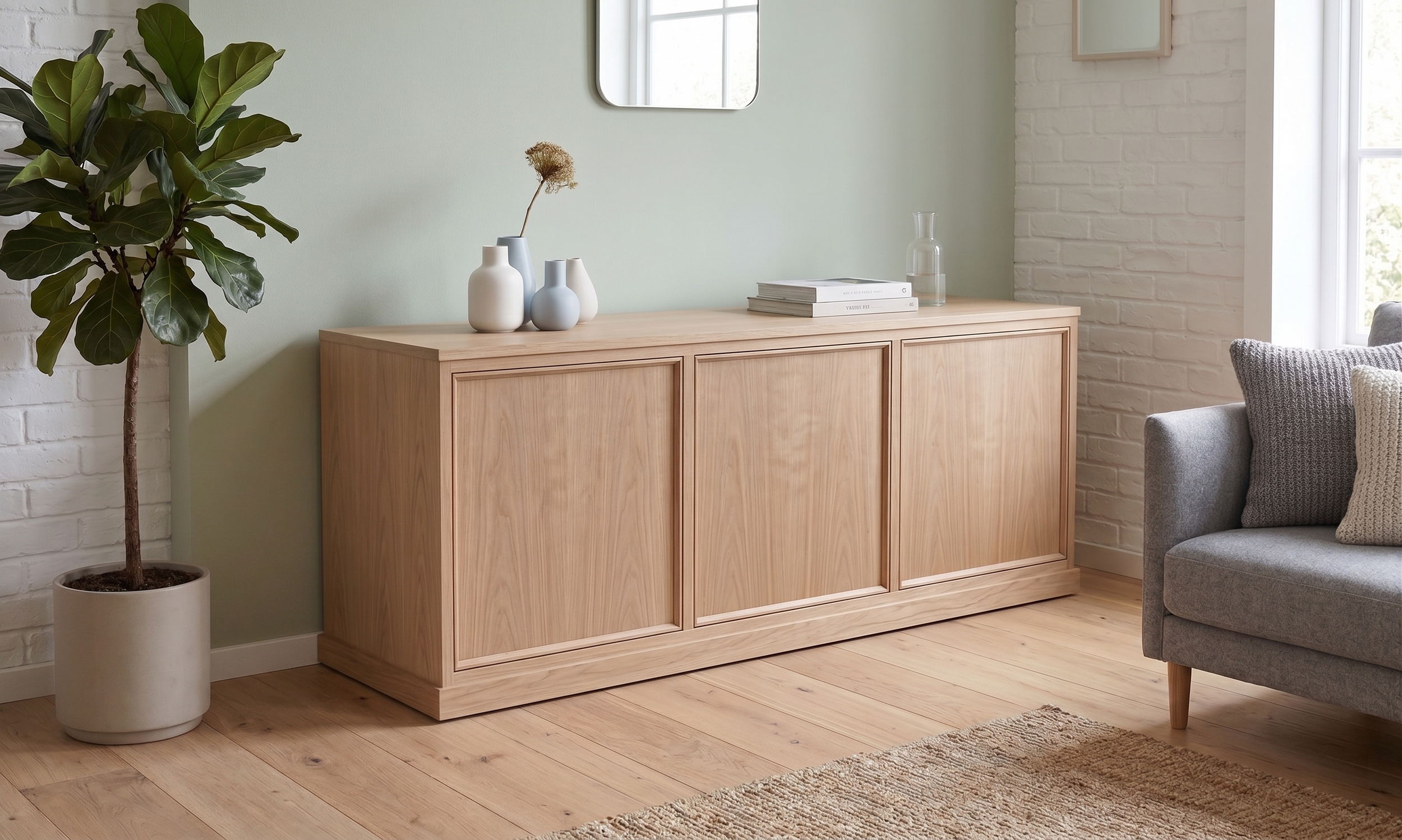 Buffet Belisle 330 MIni Chamfer doors white oak.png