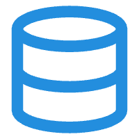 Icon of a database, depicted as a cylindrical shape with multiple layers.
