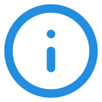 Blue information icon with a lowercase letter 'i' inside a circle