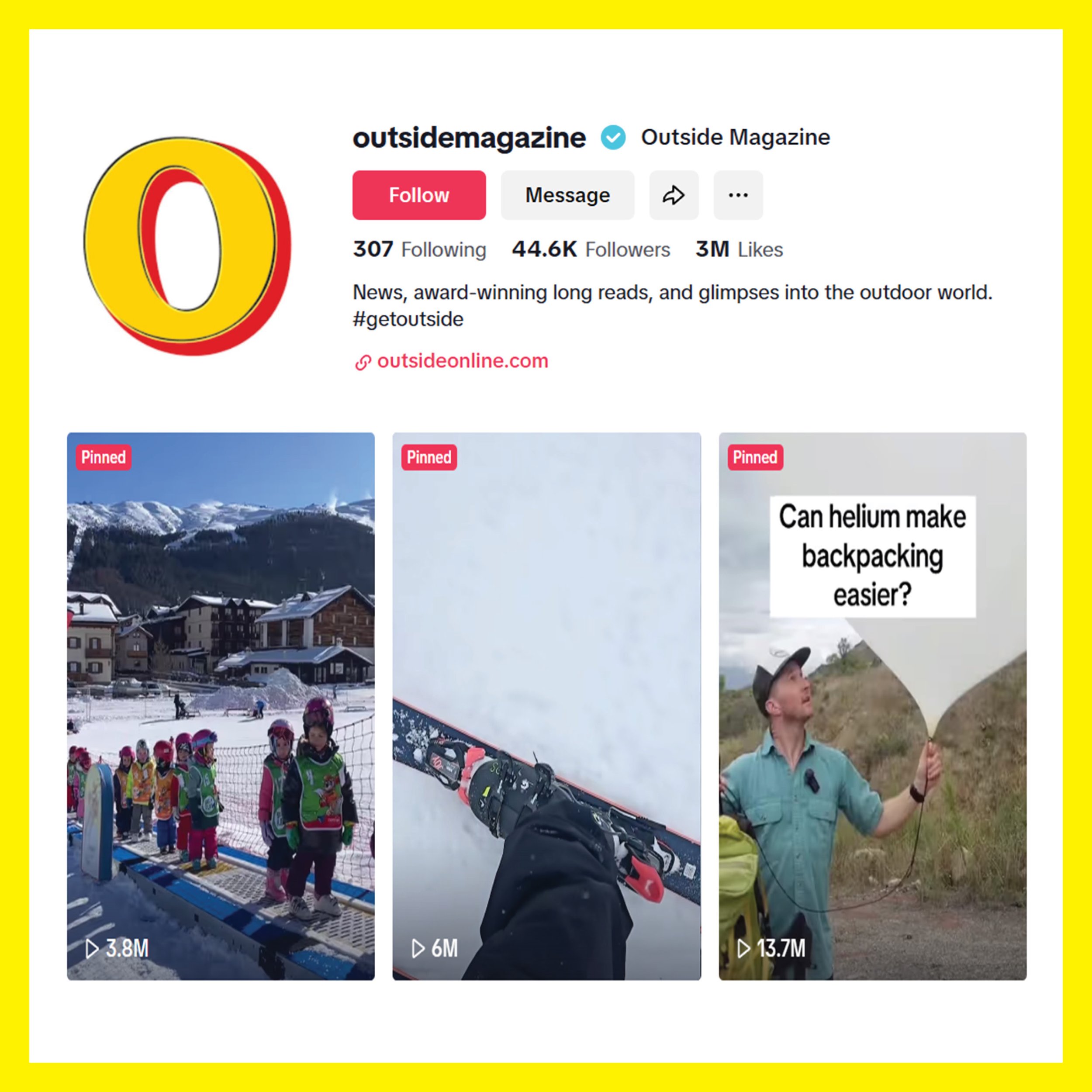 Outside Magazine TikTok Launch and Growth Campaign