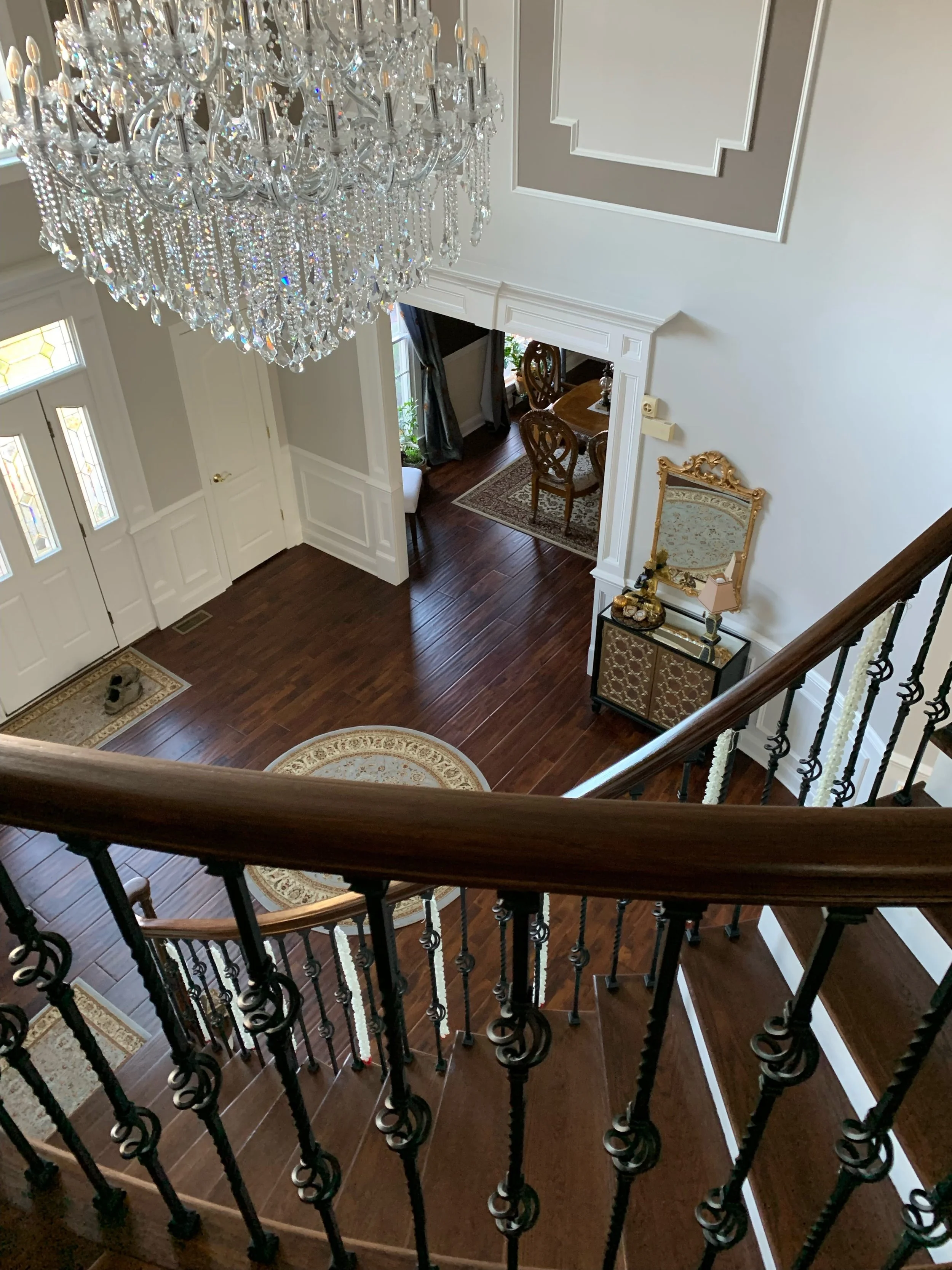 Hickory hardwood and stair installation in plainsboro