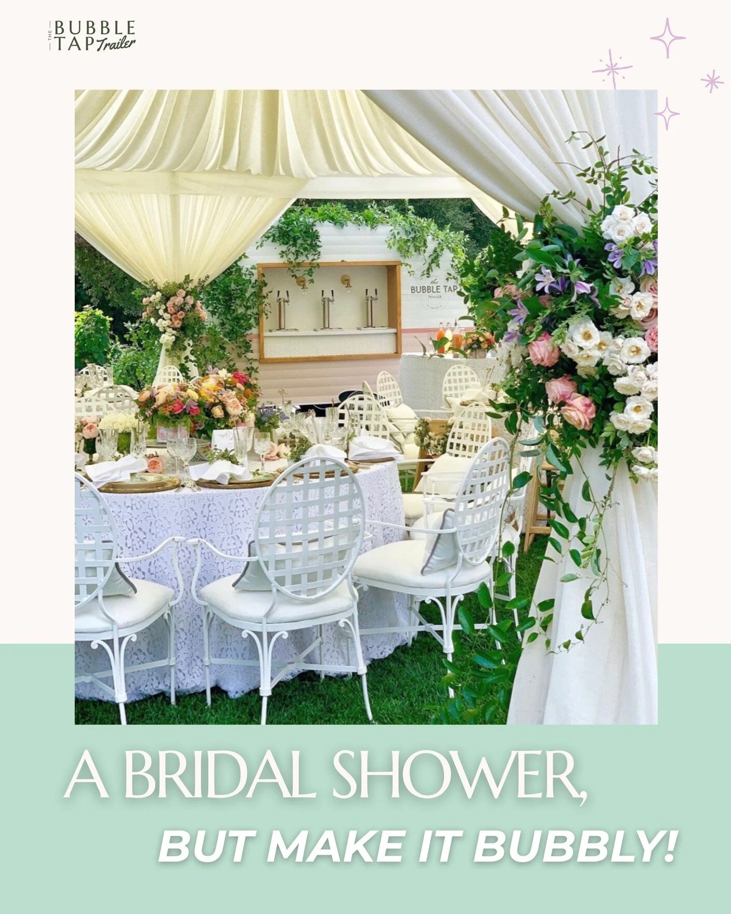 Bridal showers, but make them bubbly 💍🥂

From intimate brunches to chic celebrations, Bubble Tap Trailer adds a fun, elevated touch to bridal showers of every style.

Our beautifully restored tap trailer serves mocktails, sparkling drinks, cold bre