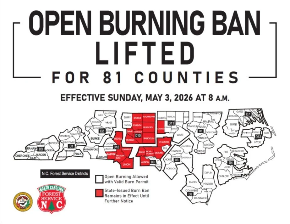 Open Burn Ban Lifted In 81 Counties, Including Most Of Western North Carolina