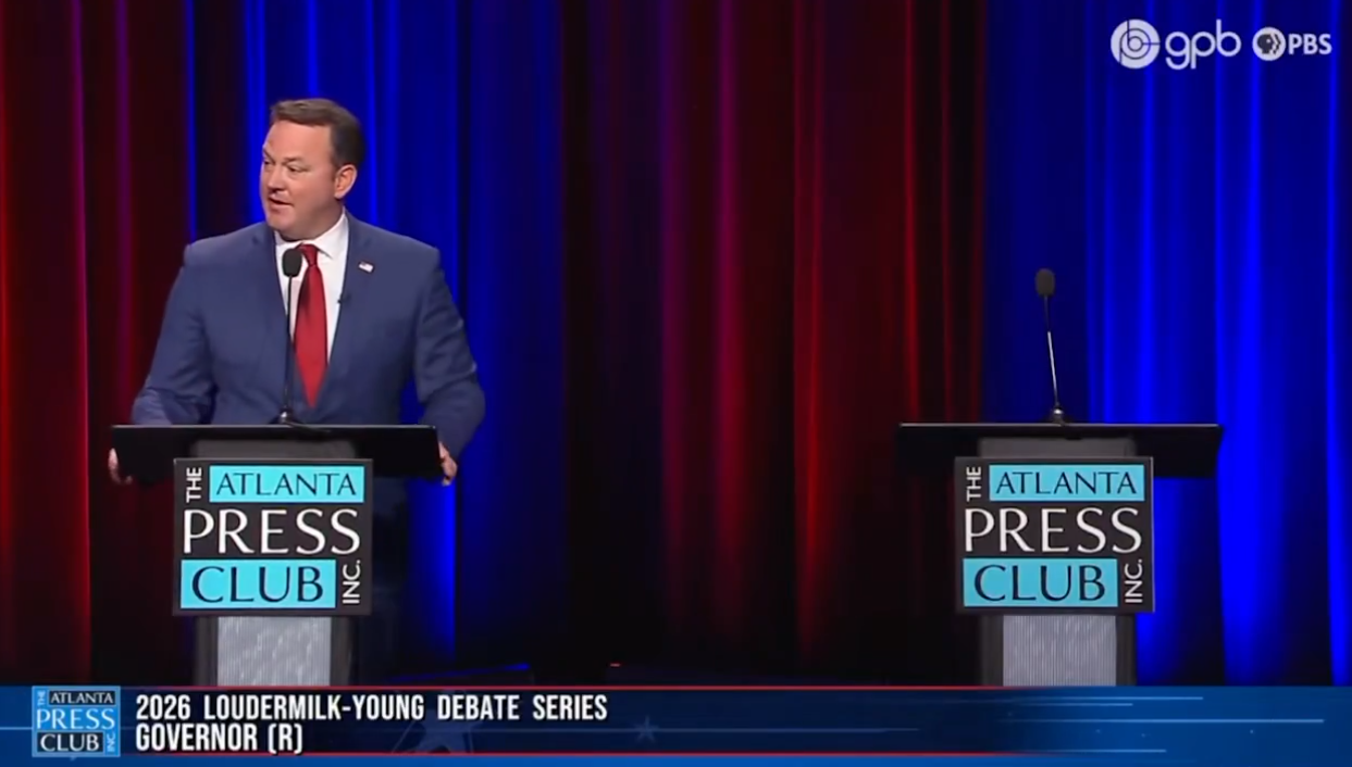 Lt. Gov. Burt Jones Debates Empty Podium Since Runoff Opponent Skipped Atlanta Press Club Debate&nbsp;