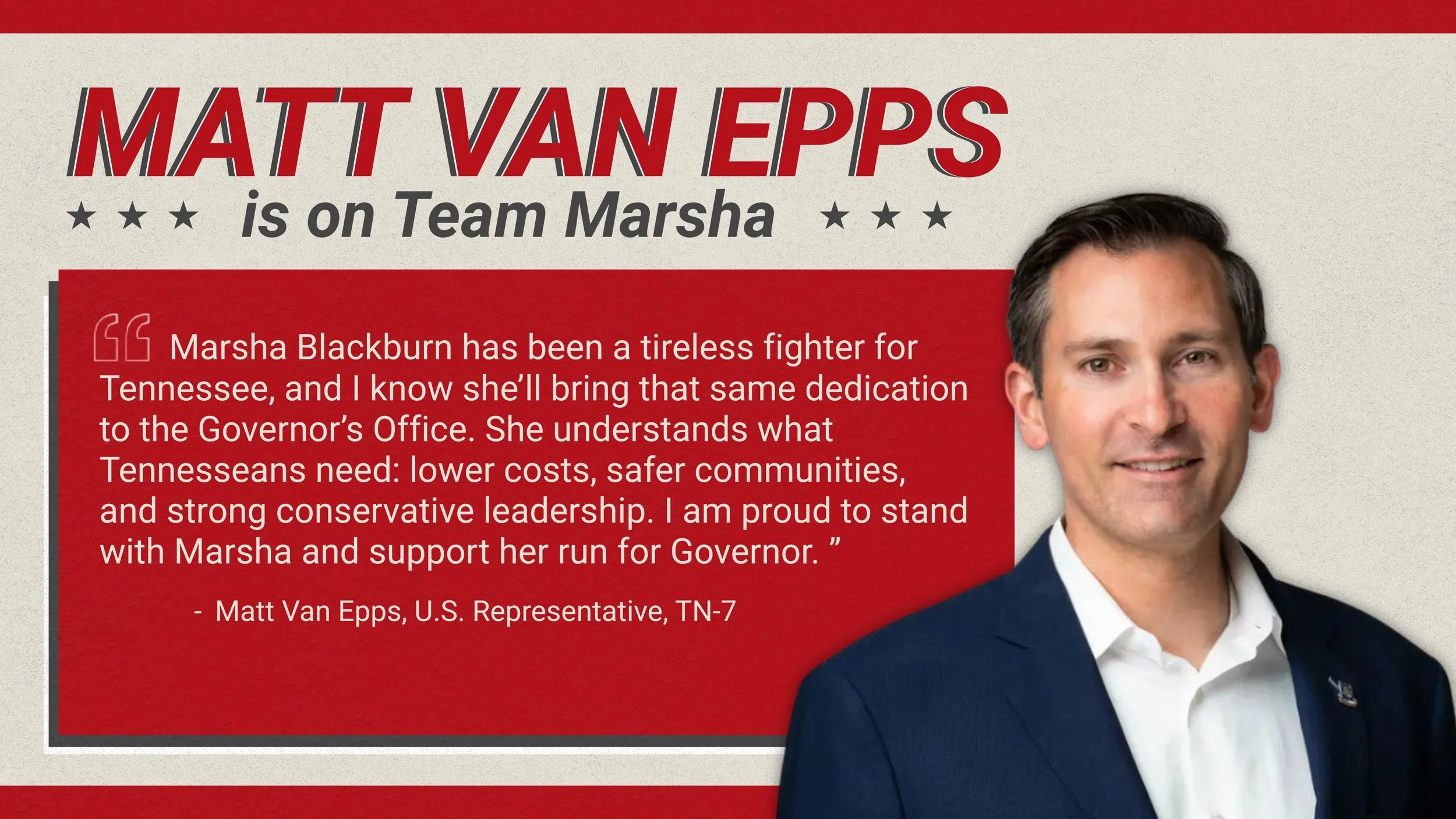 Congressman Matt Van Epps Endorses Marsha Blackburn For Governor&nbsp;&nbsp;