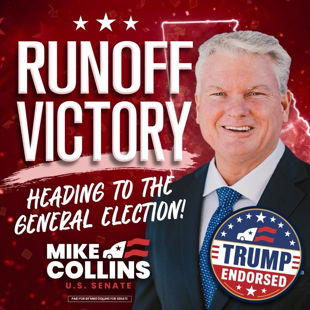 Trump-Endorsed Mike Collins Secures Republican Nomination, As Democrat Sen. Ossoff Tries To Distract From Troubling Background