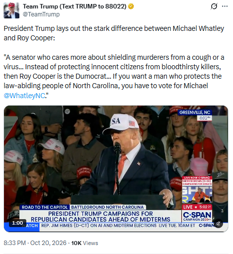 President Trump Campaigns In Greenville For Whatley, Buckhout, and Balkcom