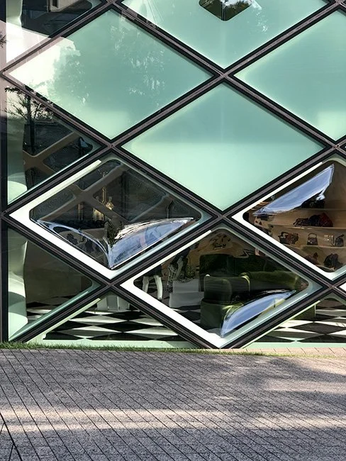 Prada (Aoyama) by architecture firm Herzog and De Meuron in Tokyo, Japan.