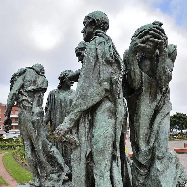 The Les Bourgeois de Calais sculpture by Auguste Rodin in Calais. (Image by Patrick)