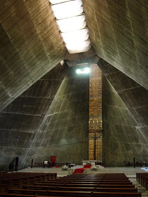 St Mary's Cathedral by Kenzo Tange in Tokyo, Japan.