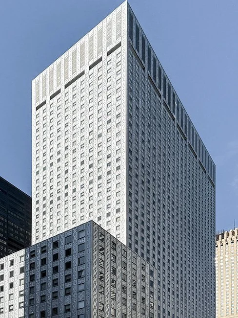 The Socony-Mobile Building by Wallace Harrison in New York City.