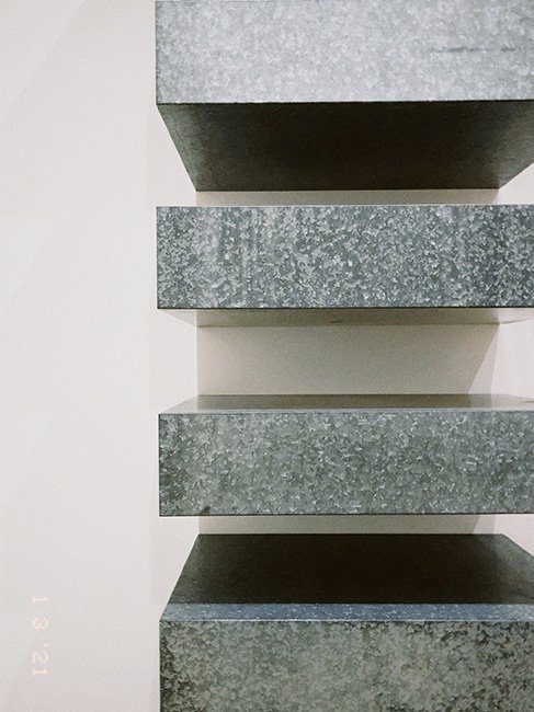 Work of art by Donald Judd at MoMA in New York City.