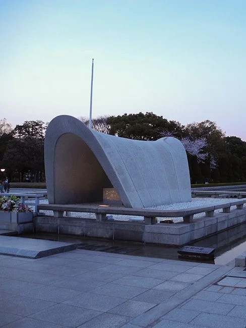 Hiroshima Peace Park Memorial by Isamu Noguchi in Hirshima, Japan. (Image: John Seb Barber)
