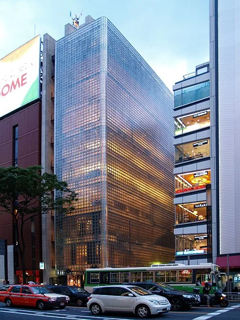 Hermes (Ginza) by the architect Renzo Piano in Tokyo, Japan.