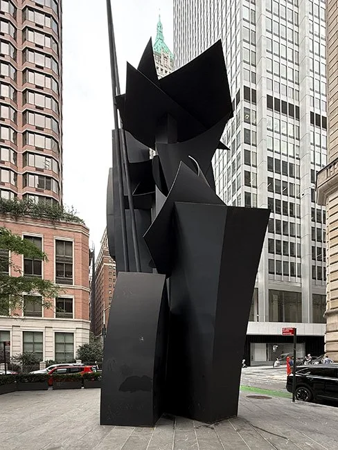 Louise Nevelson Plaza with multiple sculptures by the artist Louise Nevelson in New York City.