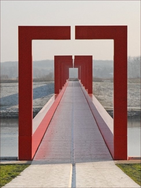 Axe Majeur by artist Dani Karavan, in France. (Photo by Jean-Pierre Dalbera)