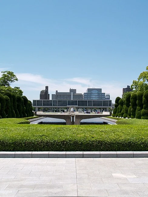 Hiroshima Peace Park Memorial by Isamu Noguchi in Hirshima, Japan.