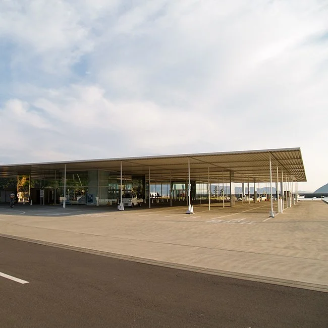 The Naoshima Marine Station by SANAA architects in Naoshima, Japan.