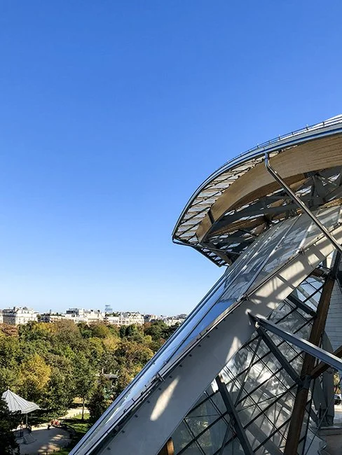 The Foundation Louis Vuitton by architect Frank Gehry in Paris, France.