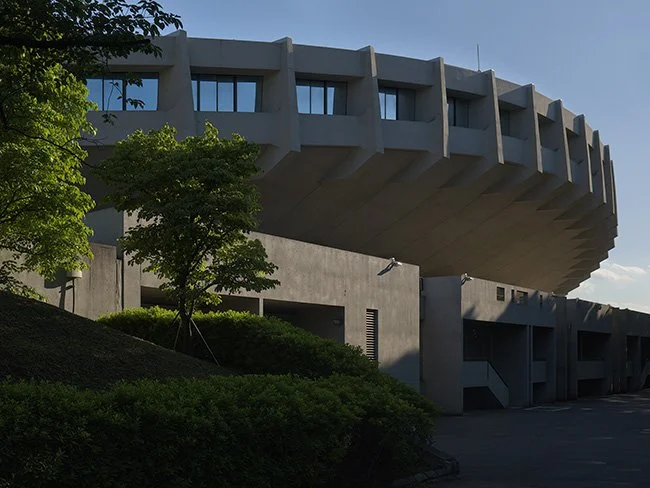 Yoyogi National Stadium by Kenzo Tange in Tokyo, Japan.