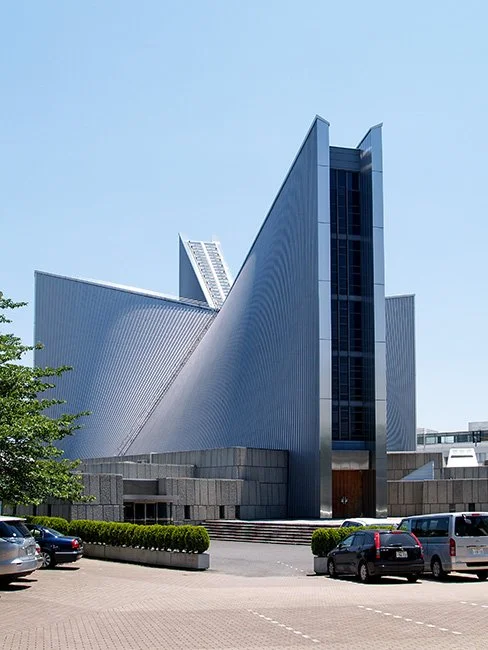 St Mary's Cathedral by Kenzo Tange in Tokyo, Japan.