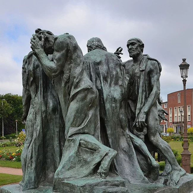 The Les Bourgeois de Calais sculpture by Auguste Rodin in Calais. (Image by Patrick)