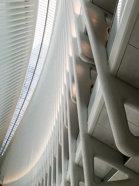 World Trade Center Transit Hub or the Oculus design by architect Santiago Calatrava in New York City.