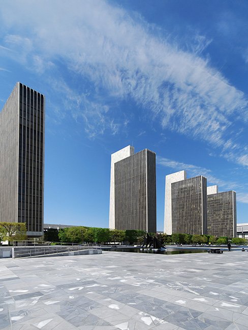 Empire State Plaza by Wallace Harrison in Albany, photo by Matt Wade