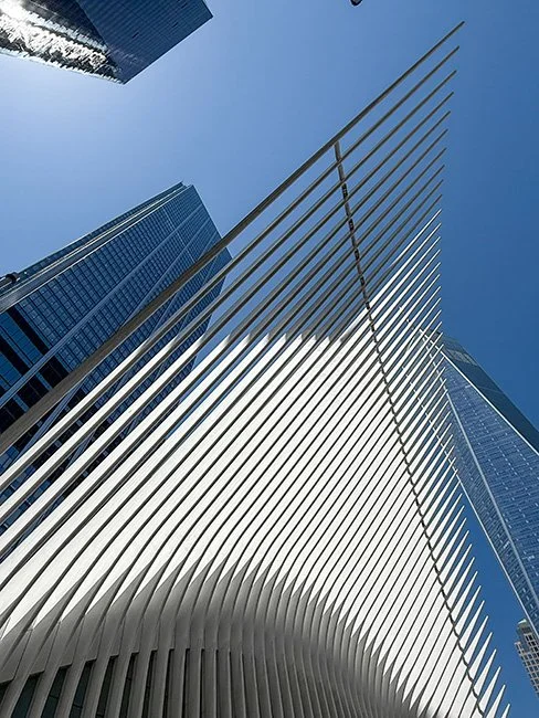 World Trade Center Transit Hub or the Oculus design by architect Santiago Calatrava in New York City.