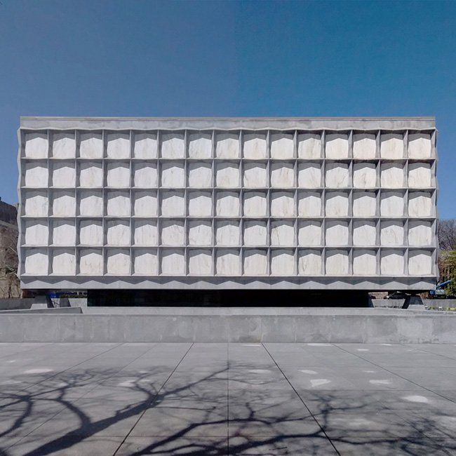 The Beinecke Rare Book Library by architect Gordon Bunshaft in New Haven.