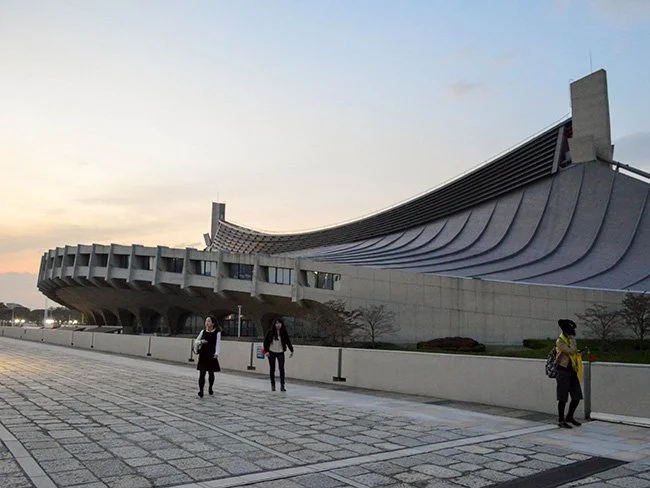 Yoyogi National Stadium by Kenzo Tange in Tokyo, Japan.