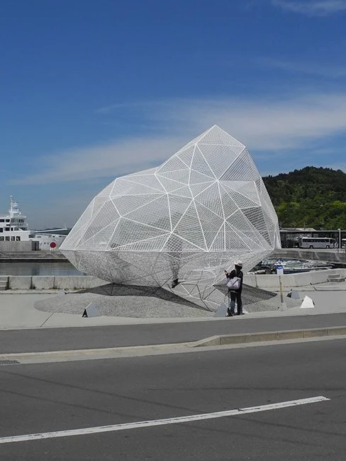 The Naoshima Pavilion by Sou Fujimoto on Naoshima Island, Japan. Image by John Seb Barber