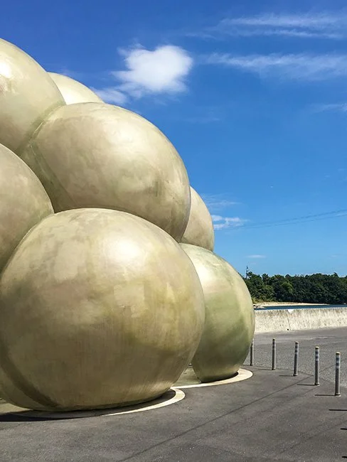 The Naoshima Port Terminal by SANAA architects in Naoshima, Japan.