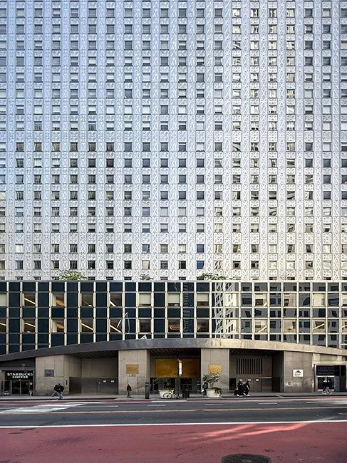 The Socony-Mobile Building by Wallace Harrison in New York City.