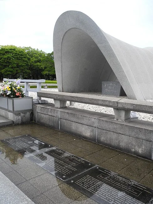 Hiroshima Peace Park Memorial by Isamu Noguchi in Hirshima, Japan. (Image: John Seb Barber)