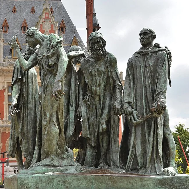 The Les Bourgeois de Calais sculpture by Auguste Rodin in Calais. (Image by Patrick)