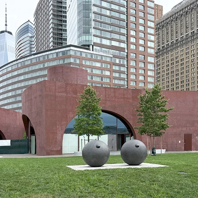 The sculpture 'Eyes' by Louis Bourgeois at Robert F Wagner Park in Battery City New York.