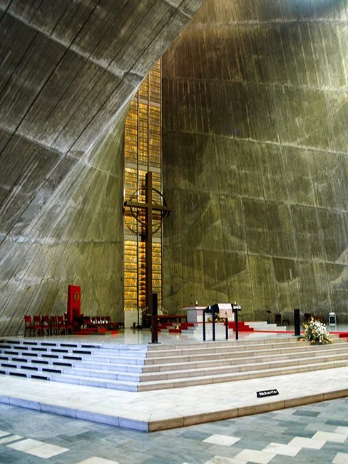 St Mary's Cathedral by Kenzo Tange in Tokyo, Japan.