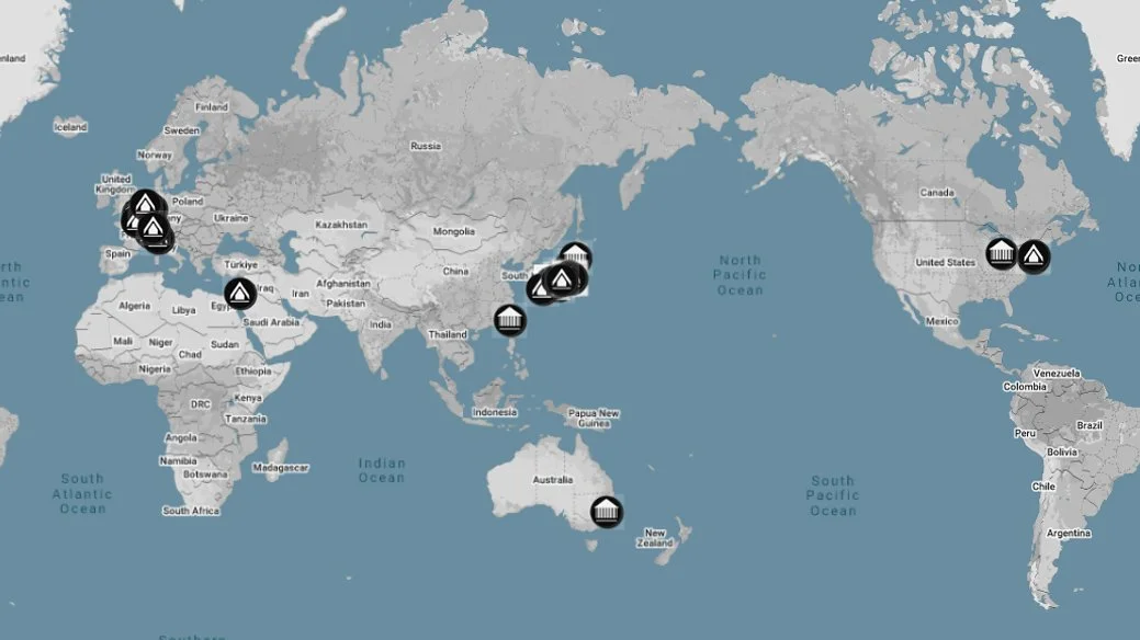 Map of SANAA projects across the globe.