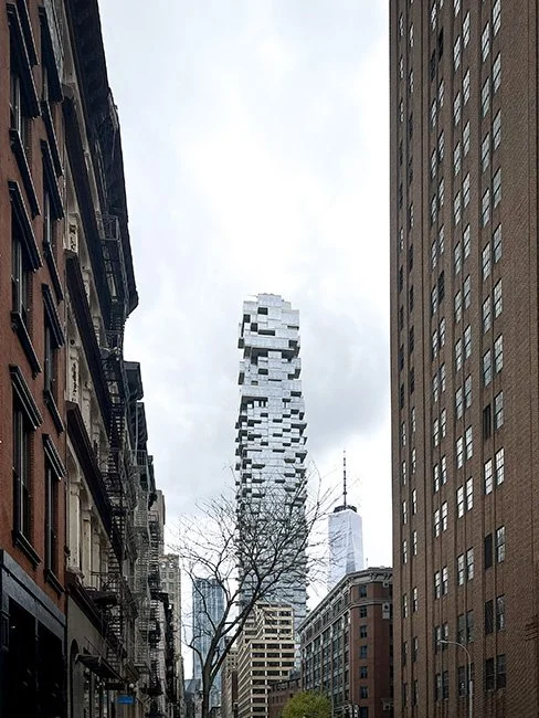 56 Leonard by architecture firm Herzog and De Meuron in New York City.