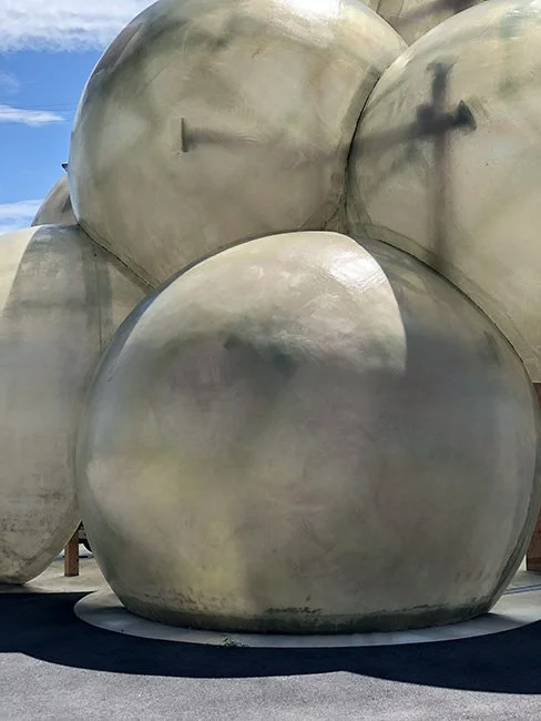 The Naoshima Port Terminal by SANAA architects in Naoshima, Japan.