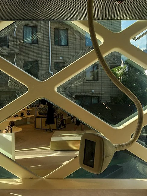 Prada (Aoyama) by architecture firm Herzog and De Meuron in Tokyo, Japan.