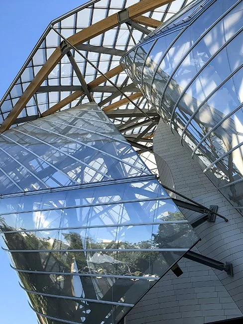 The Foundation Louis Vuitton by architect Frank Gehry in Paris, France.