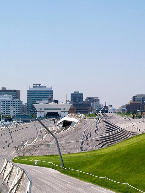 Yokohama Intl. Passenger Terminal by FOA (Foreign Office Architects) in Yokohama, Japan.
